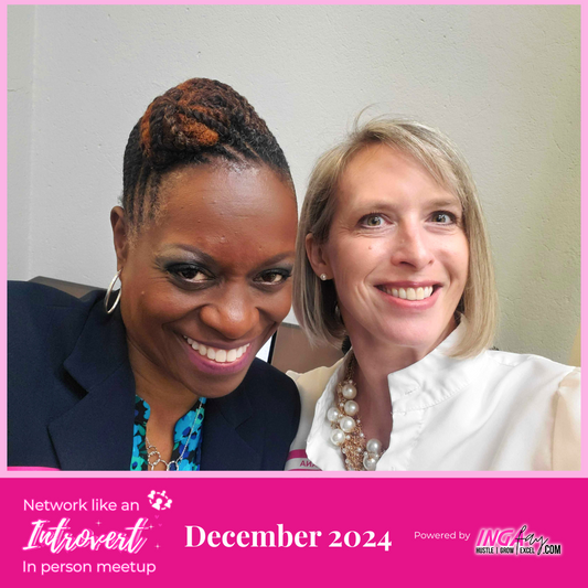 Network Like An Introvert December 2024 attendees. There are two female business owners in the picture.