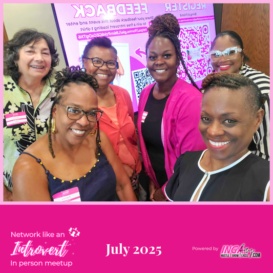 Network Like An Introvert July 2025 attendees. There are 6 female entrepreneurs in the picture.