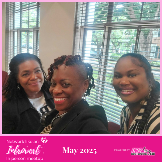 Network Like An Introvert May 2025 attendees. There are 3 female entrepreneurs in the picture.